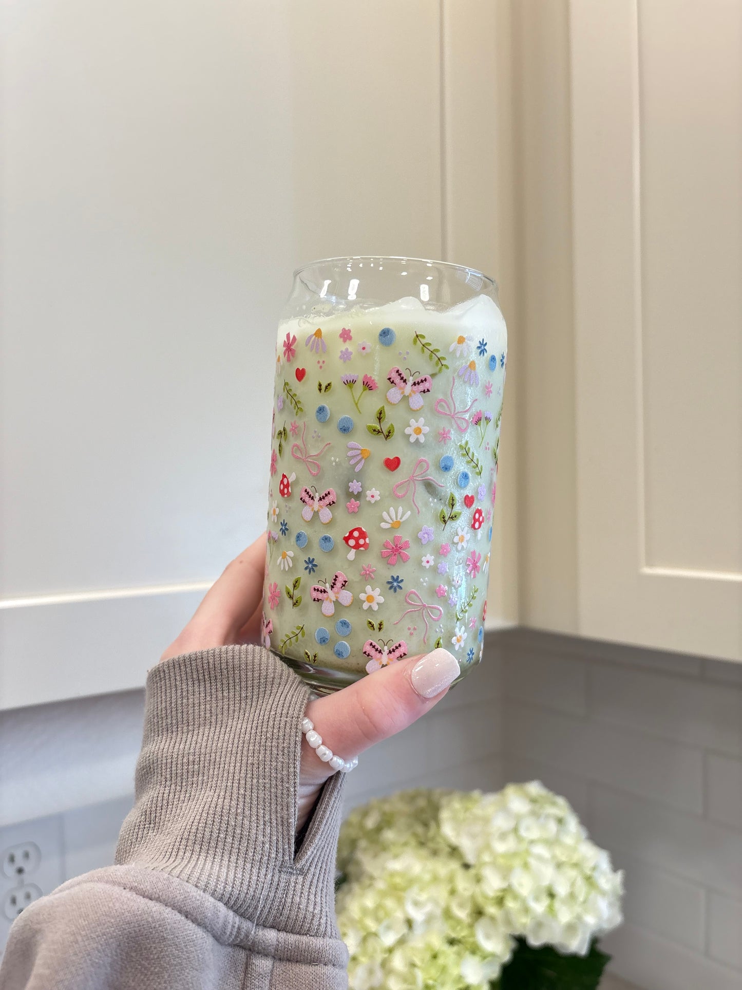 Spring Doodle Blueberry Glass