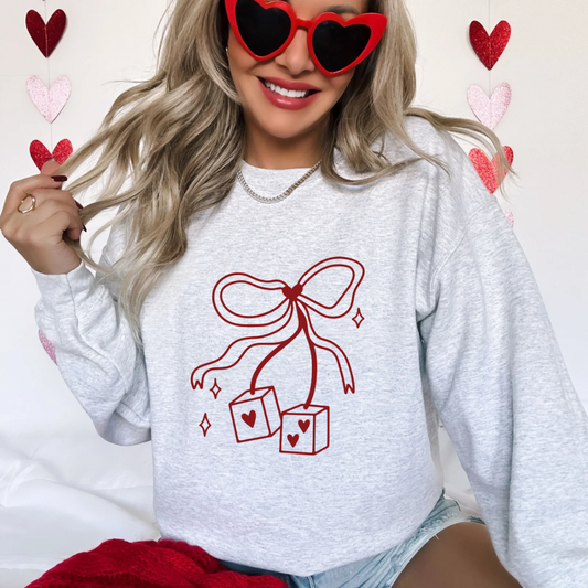 🎀 Bow Dice Valentine Sweatshirt