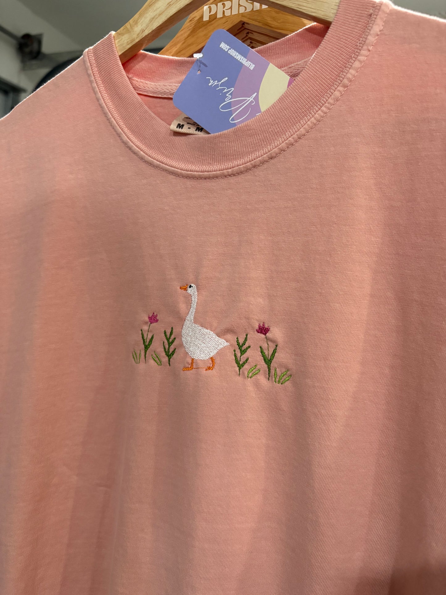 Embroidered Floral Goose Tee