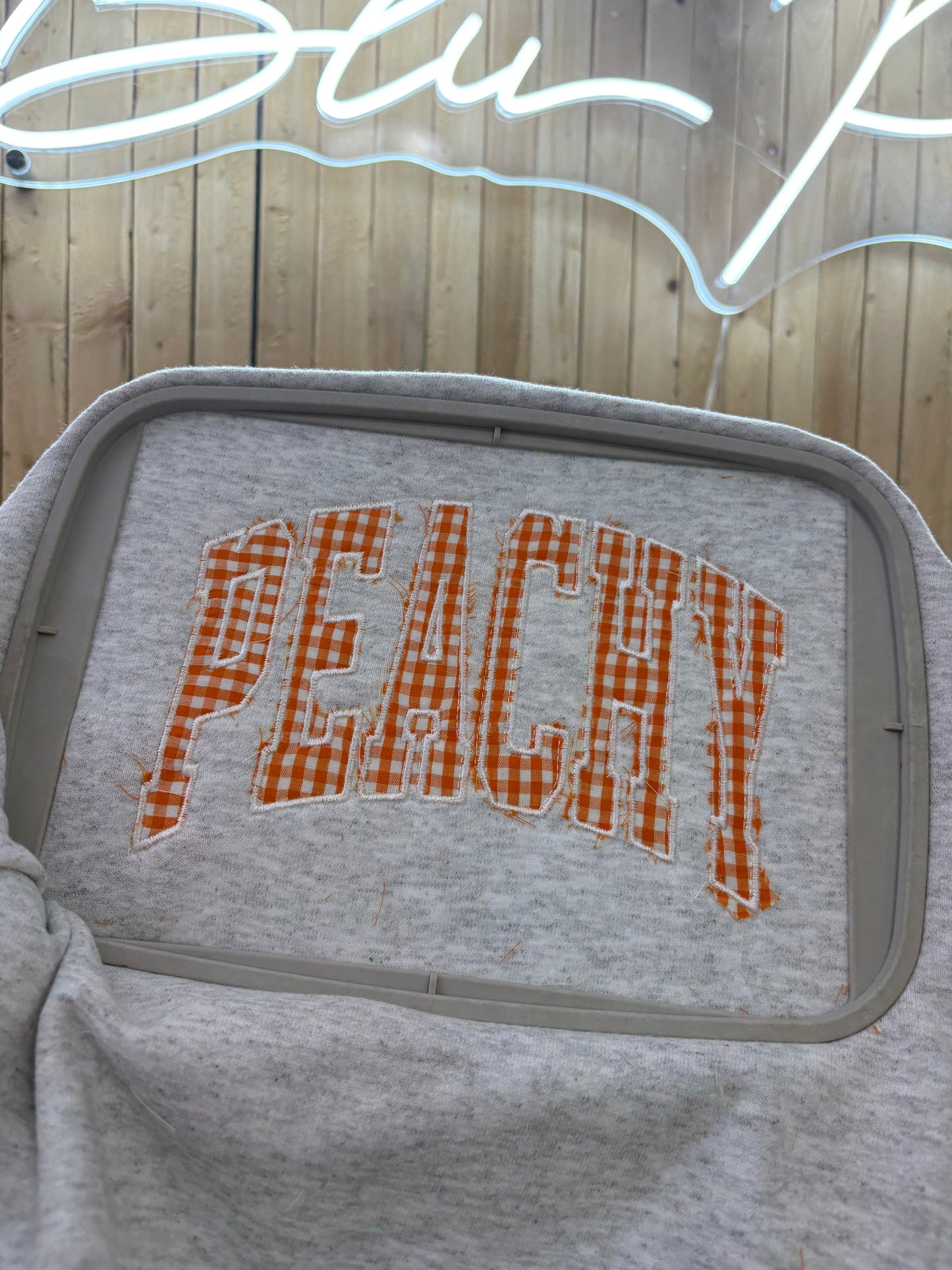 Peachy Appliqué Embroidered Sweatshirt 🍑