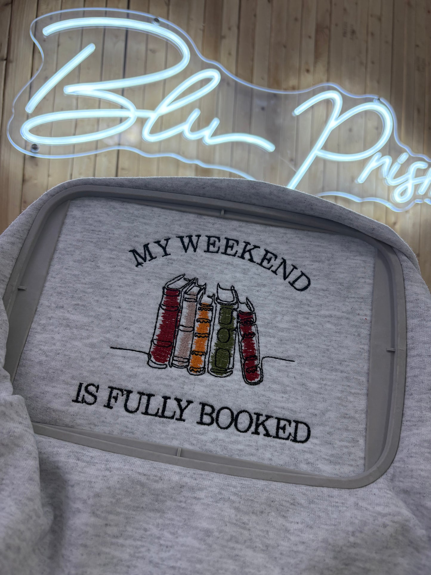 My Weekend Is Fully Booked Embroidered Sweatshirt