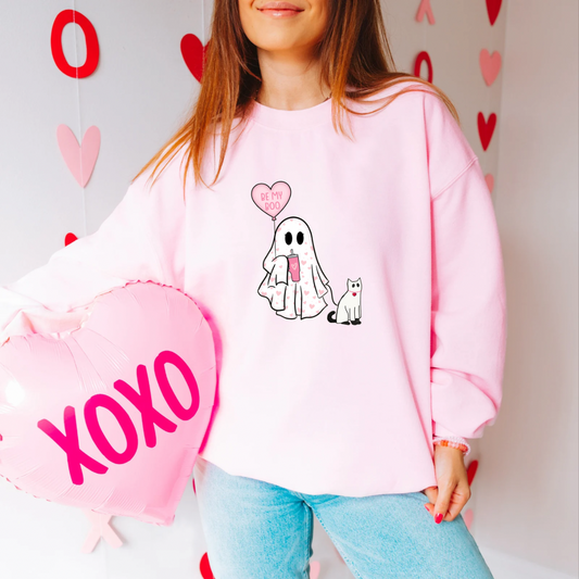 Ghostie Valentine Be My Boo Cat Mom Sweatshirt
