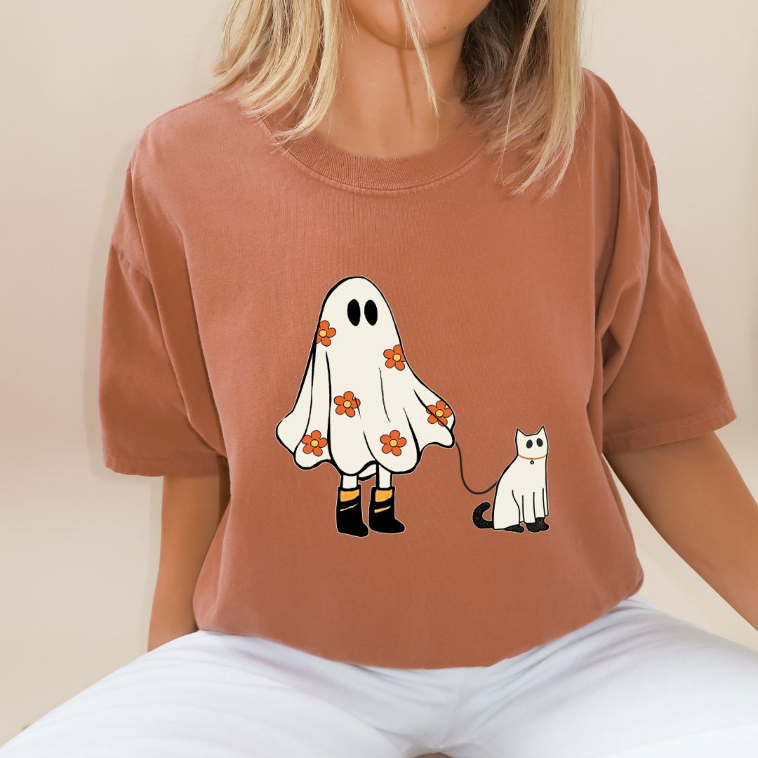 Spooky Cat Walking Tee