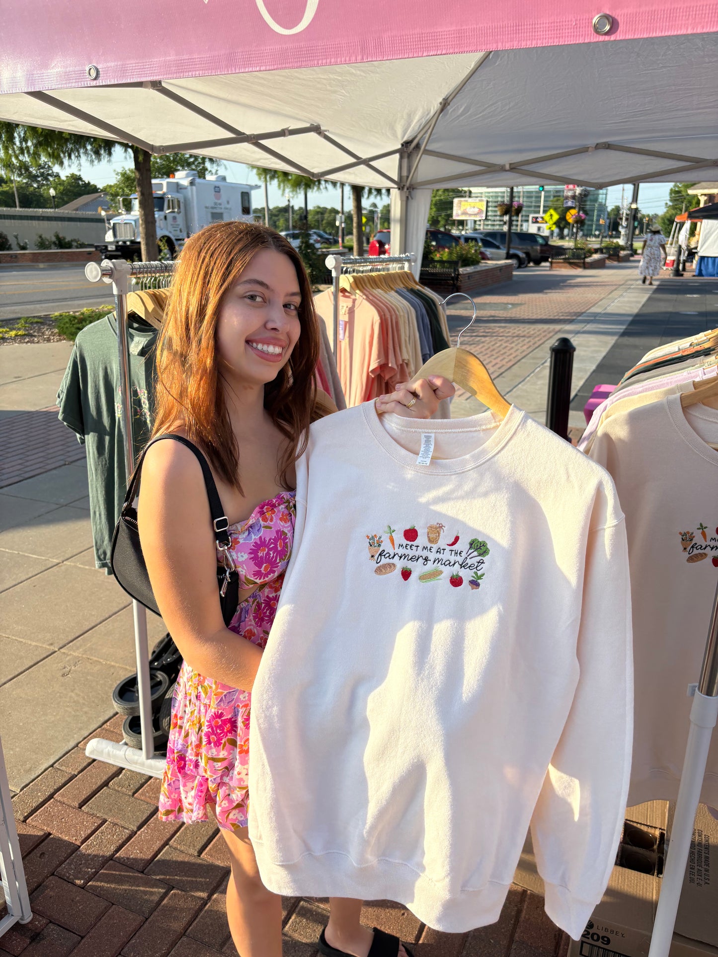 Meet Me At The Farmers Market Embroidered Sweatshirt