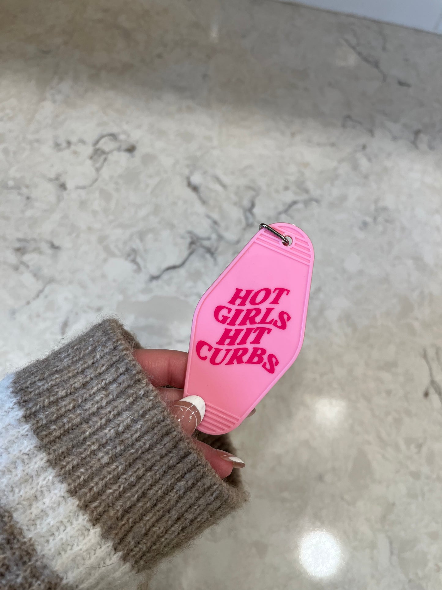 Hot Girls Hit Curbs Keychain