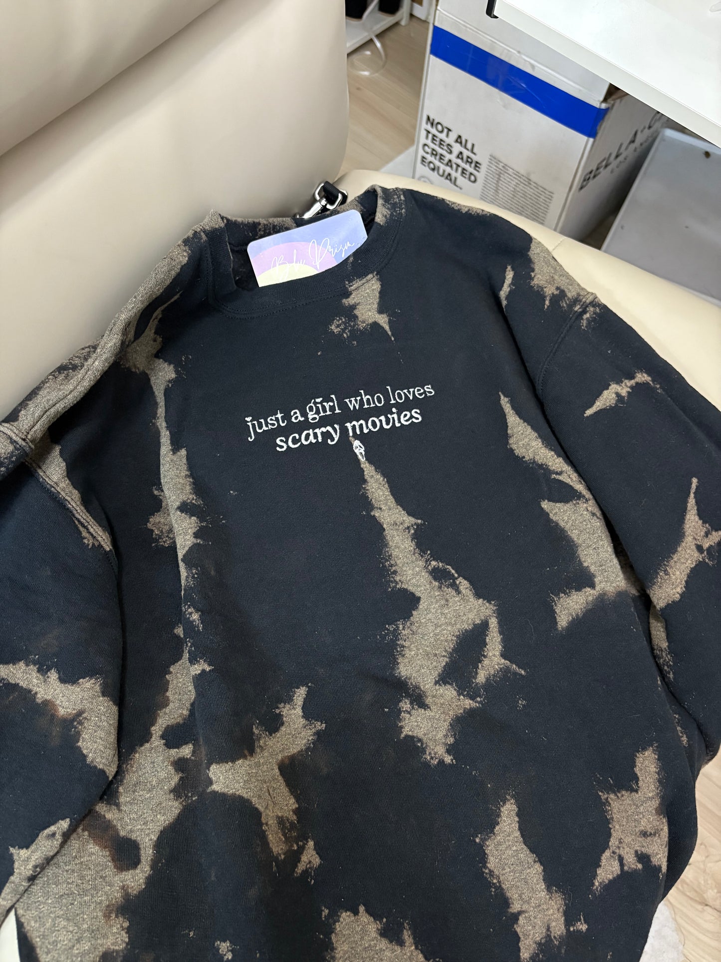 Just A Girl Who Loves Scary Movies Embroidered Sweatshirt