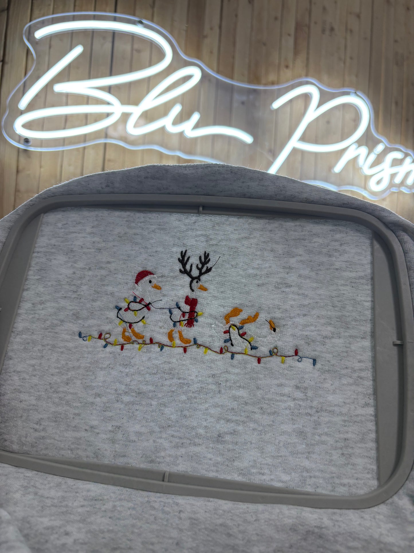 Embroidered Christmas Goose Sweatshirt