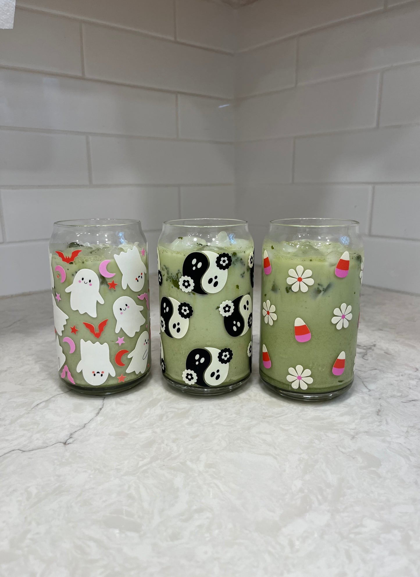 Daisy Candy Corn Glass