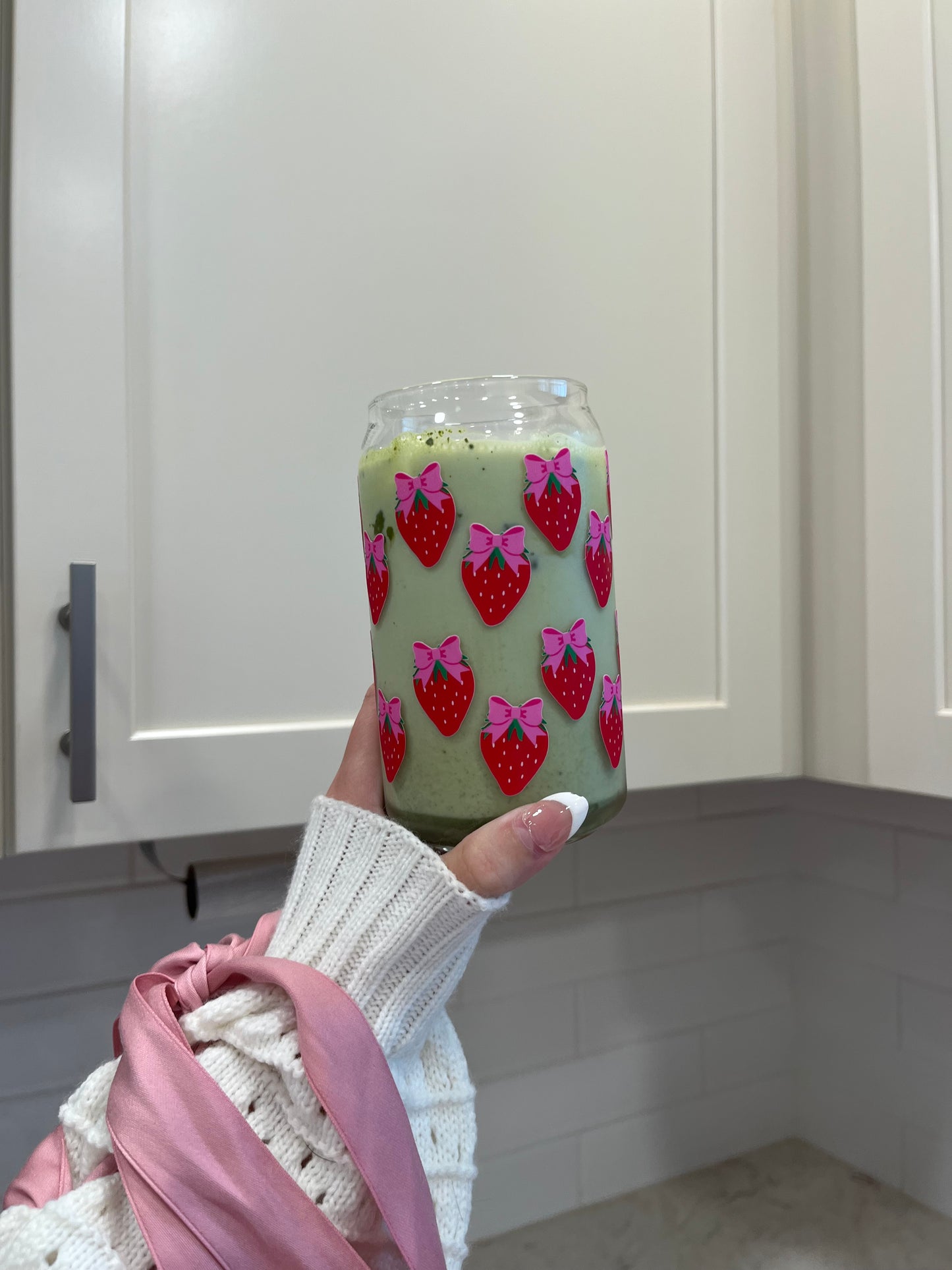 🎀🍓Strawberry Coquette Glass