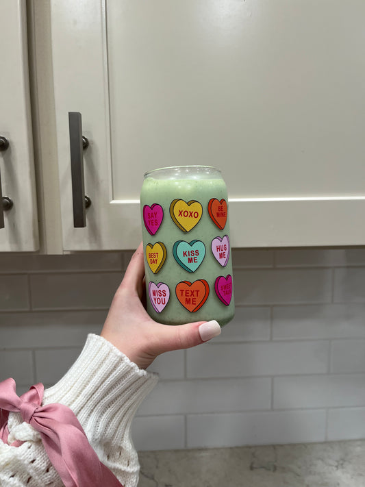 Candy Hearts Glass