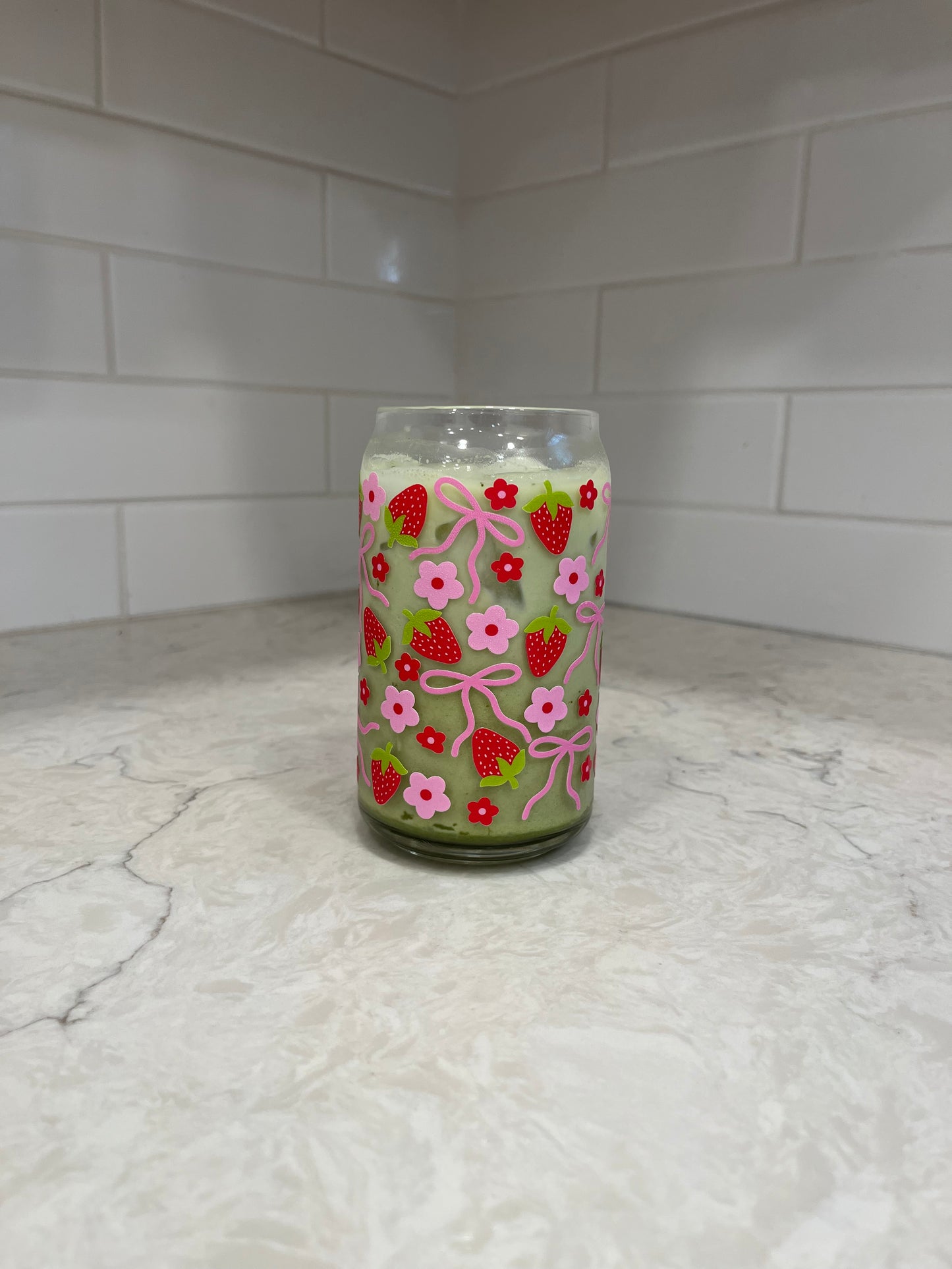 Strawberry Coquette Glass