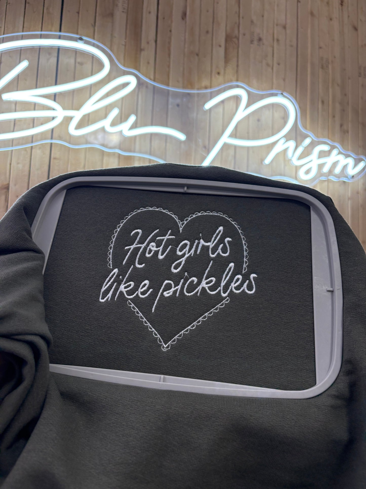 Hot Girls Like Pickles Embroidered Sweatshirt