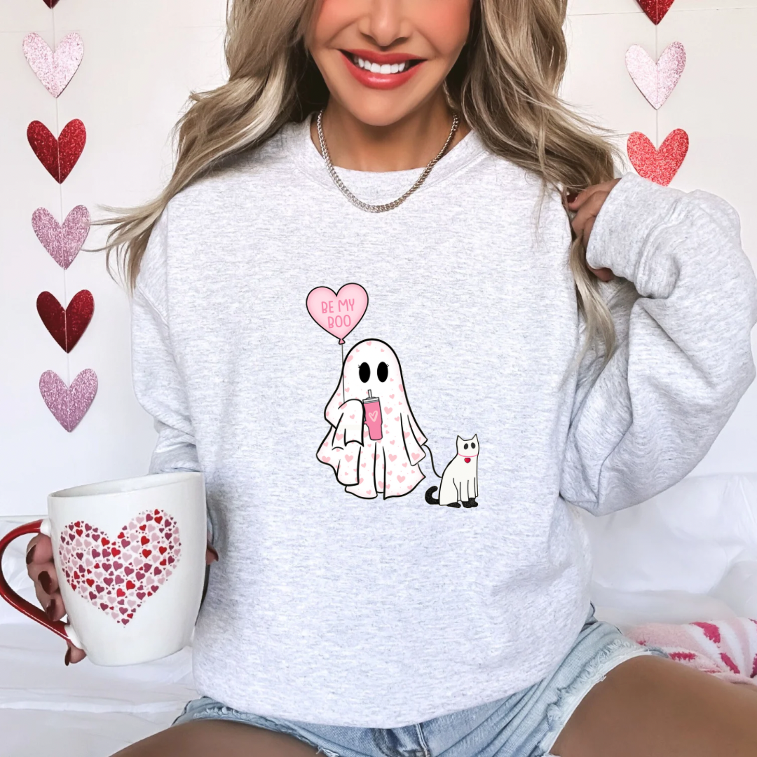 Ghostie Valentine Be My Boo Cat Mom Sweatshirt