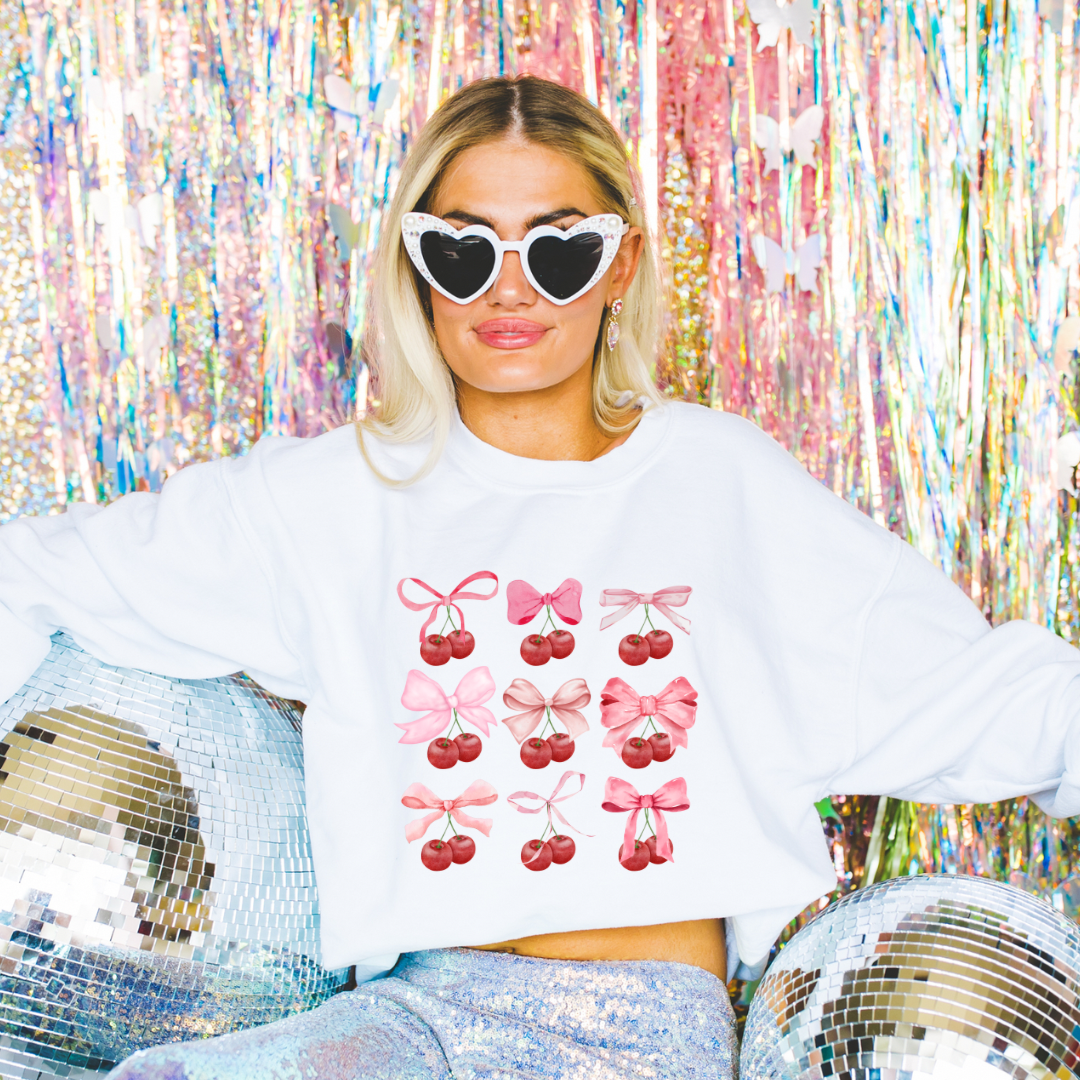 🎀🍒 Cherry Bow Sweatshirt