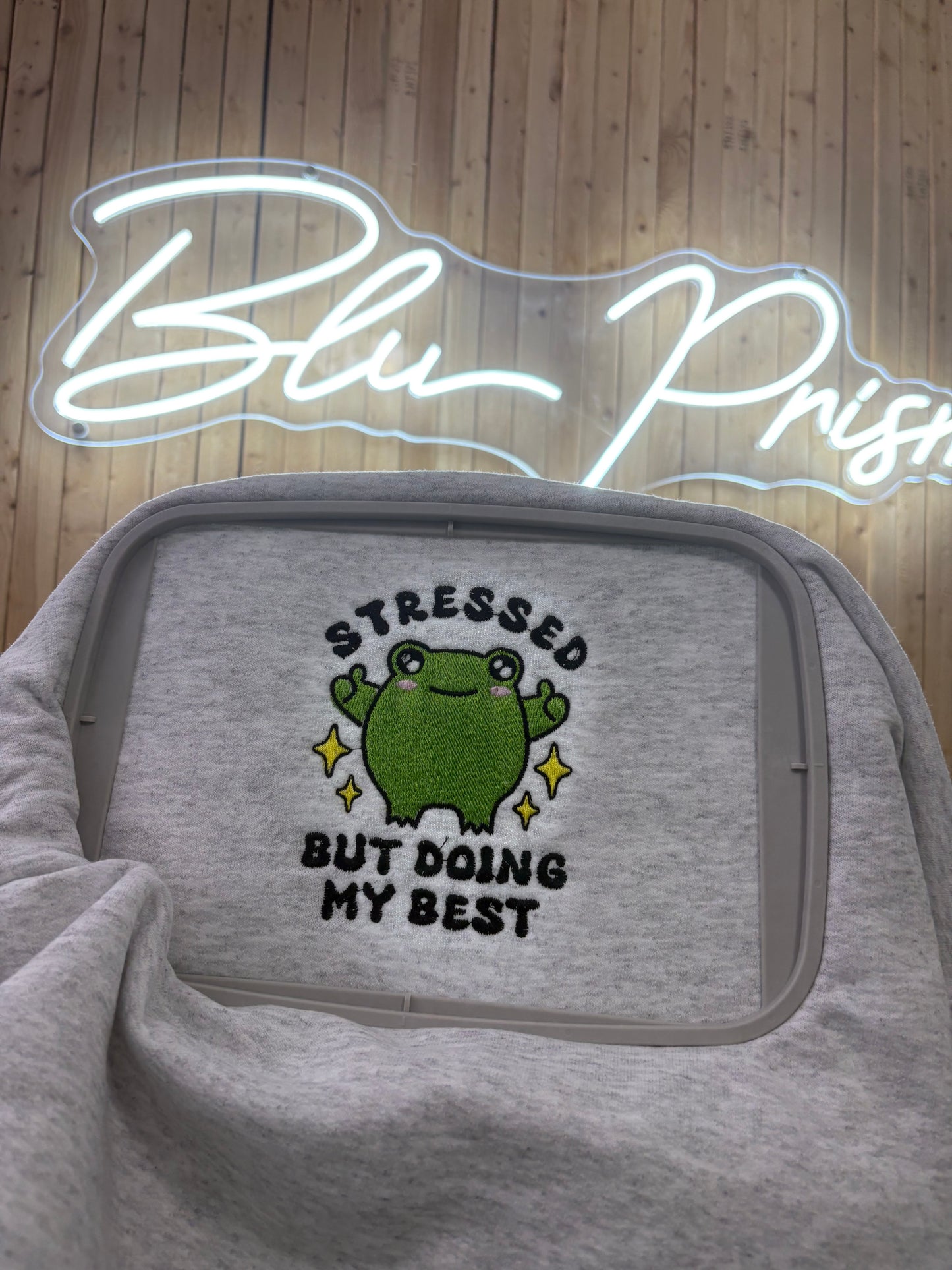 Stressed But Doing My Best Embroidered Sweatshirt