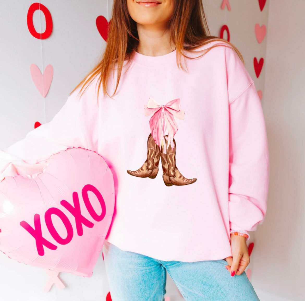 Cowgirl Bow Boot Sweatshirt 🎀