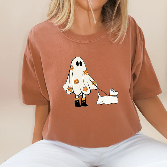 Spooky Dog Walking Graphic Tee
