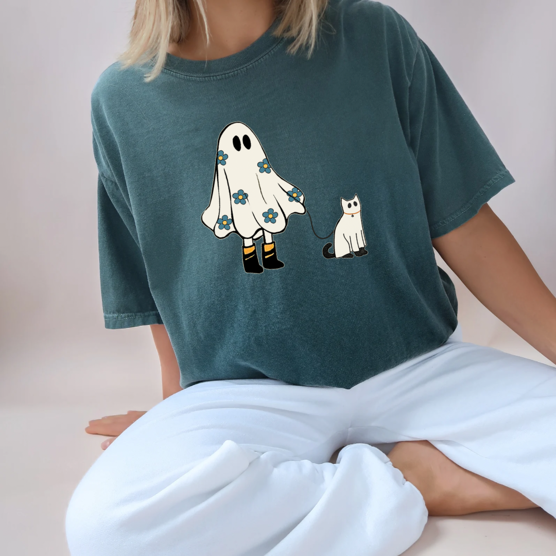 Spooky Cat Walking Tee