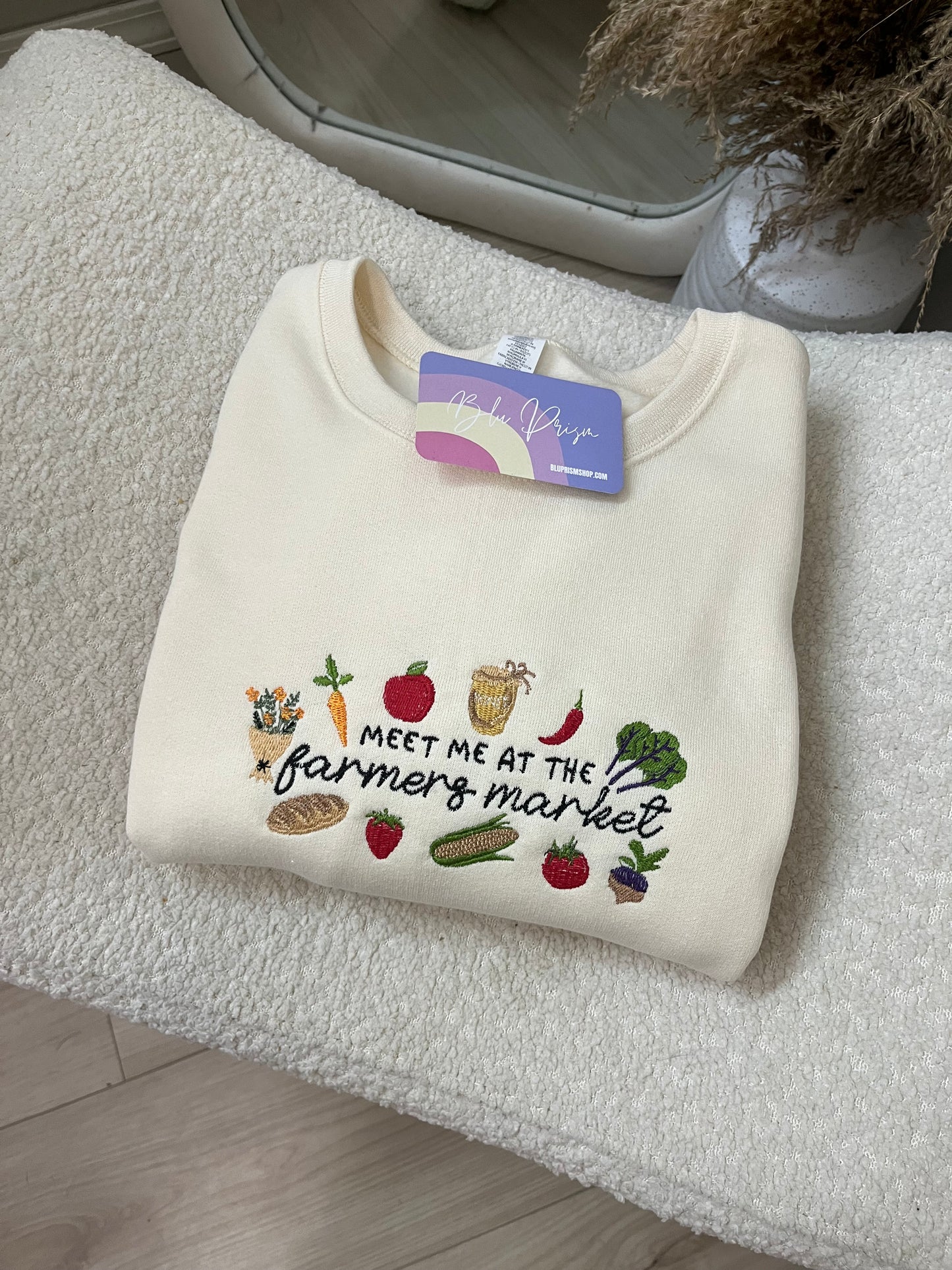 Meet Me At The Farmers Market Embroidered Sweatshirt
