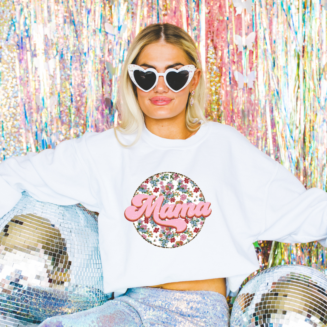 Retro Floral Mama Sweatshirt