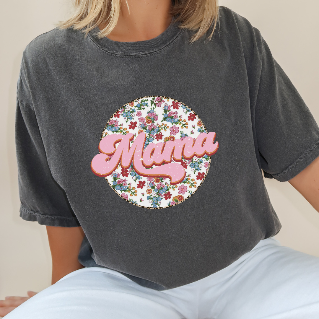 Retro Floral Mama Graphic Tee