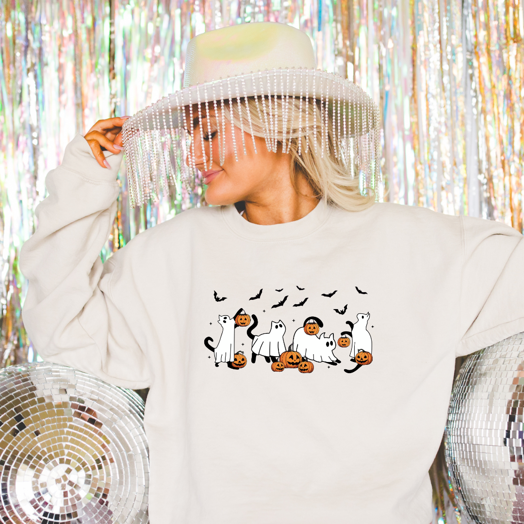 Spooky Ghost Cat Sweatshirt