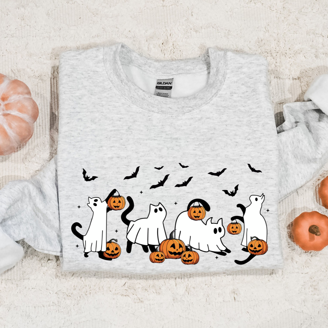 Spooky Ghost Cat Sweatshirt