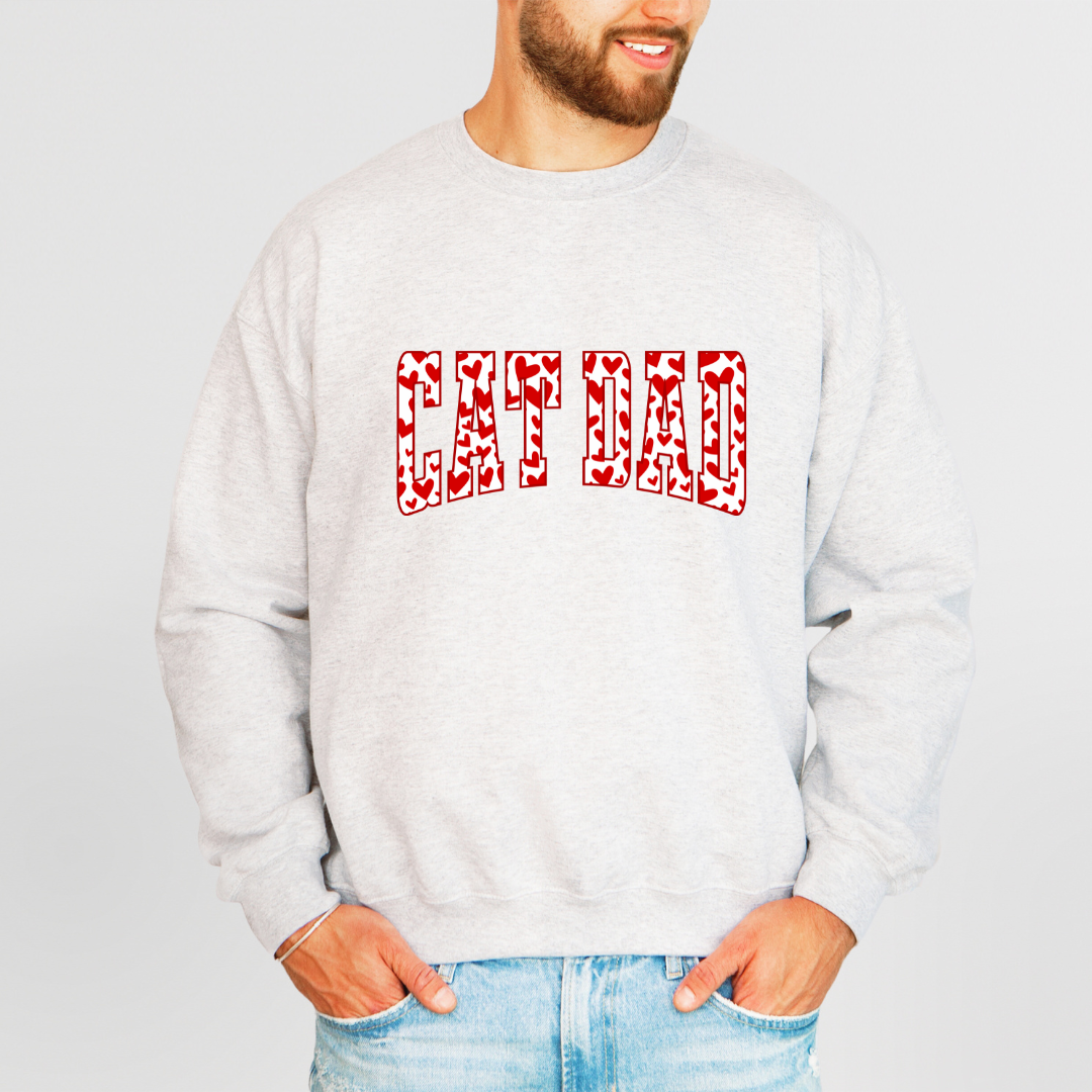 Dainty Heart Valentine Cat Dad Sweatshirt