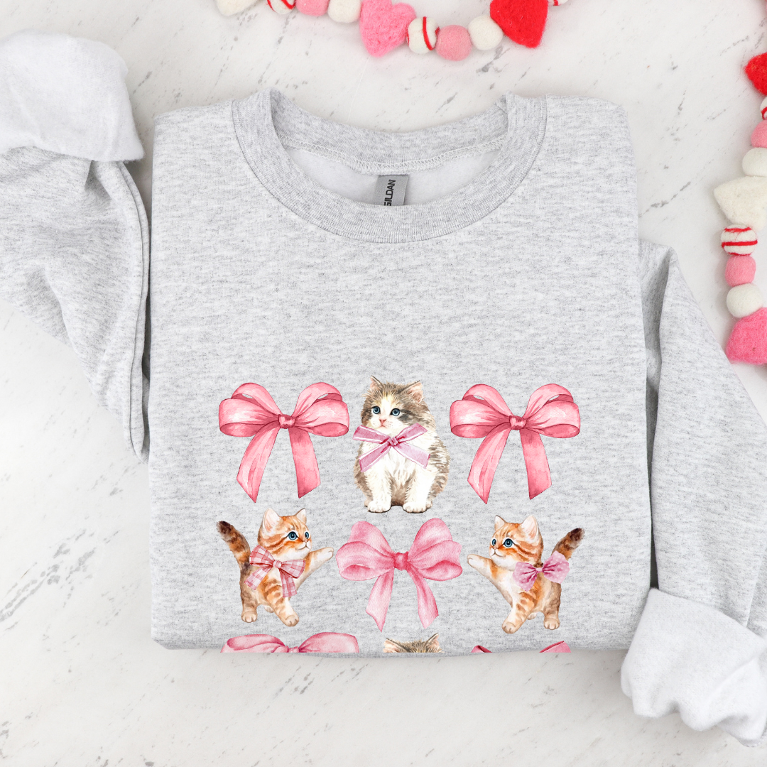 Coquette Bow Cat Mom Sweatshirt