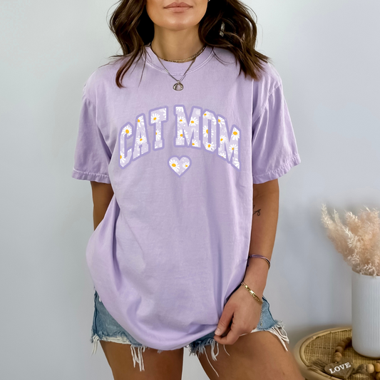 Lilac Cat Mom Tee