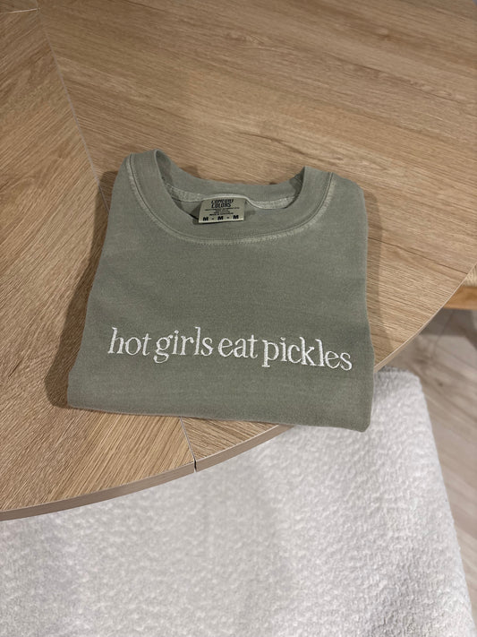 Hot Girls Eat Pickles Embroidered Tee