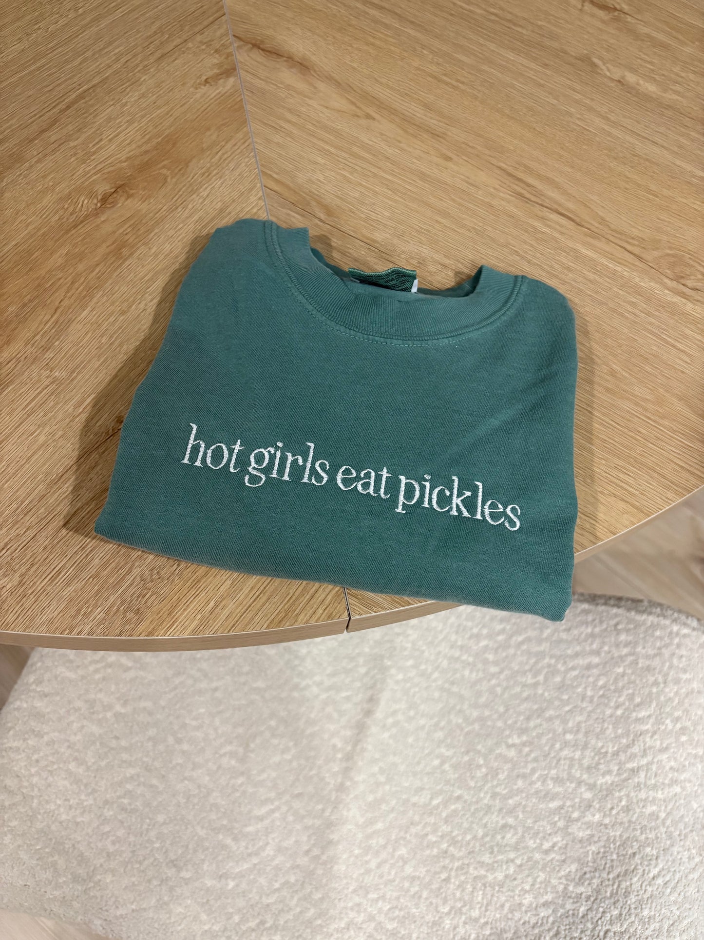 Hot Girls Eat Pickles Embroidered Tee