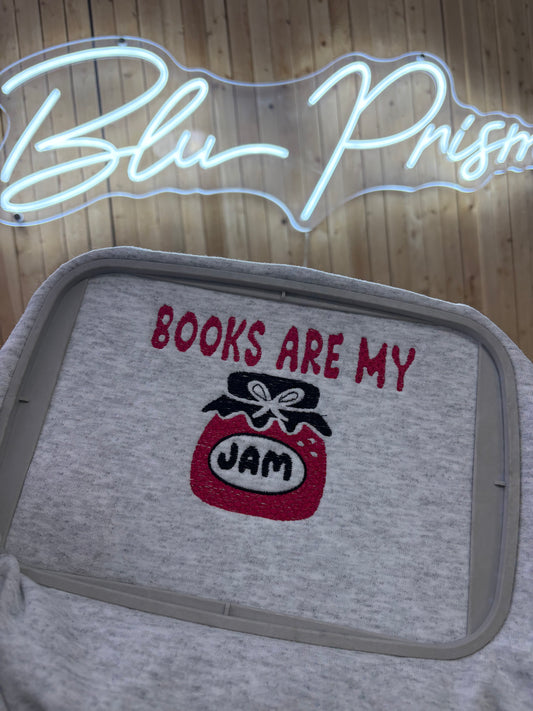 Books Are My Jam Embroidered Sweatshirt