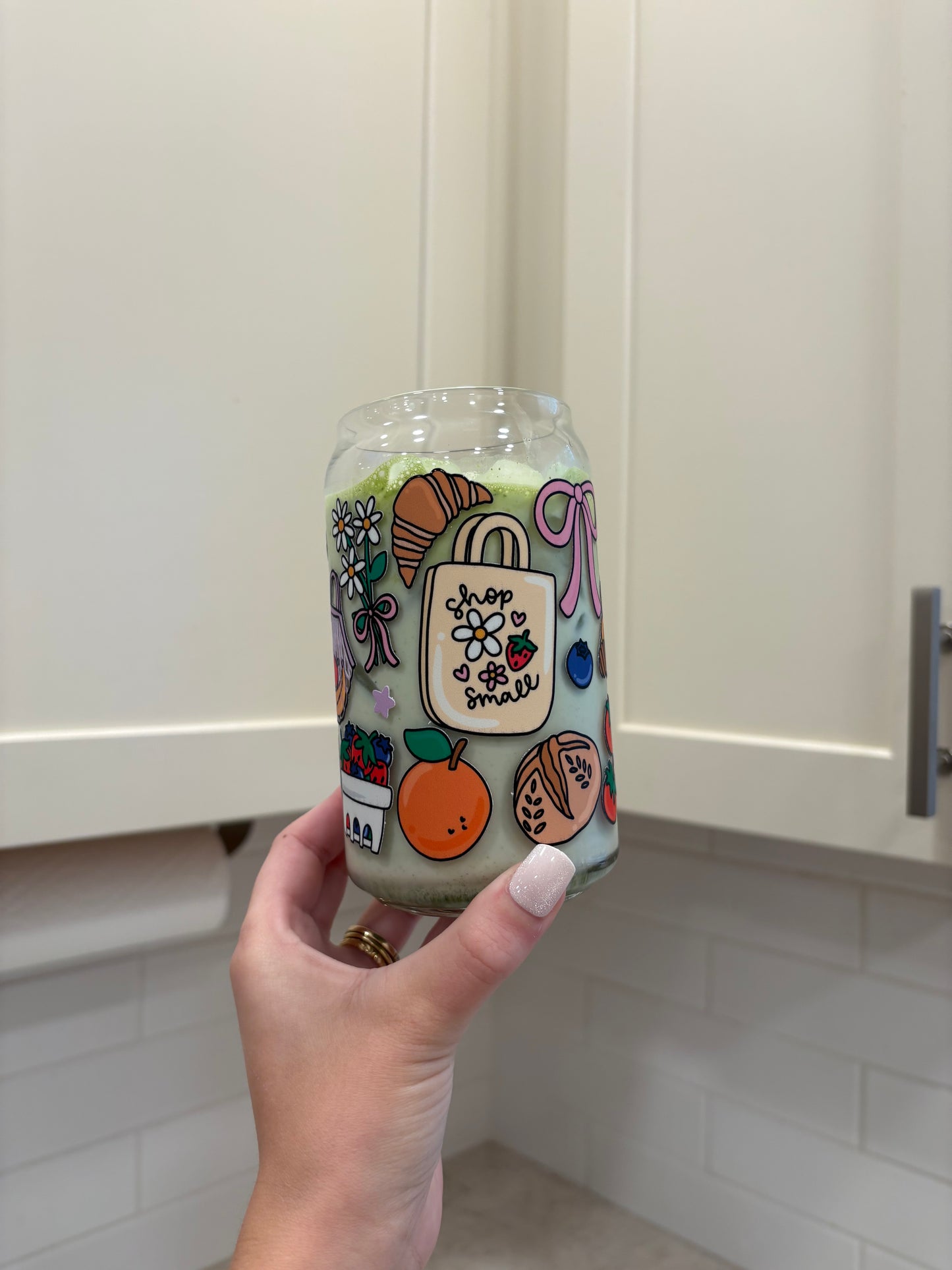 Farmers Market Doodle Glass