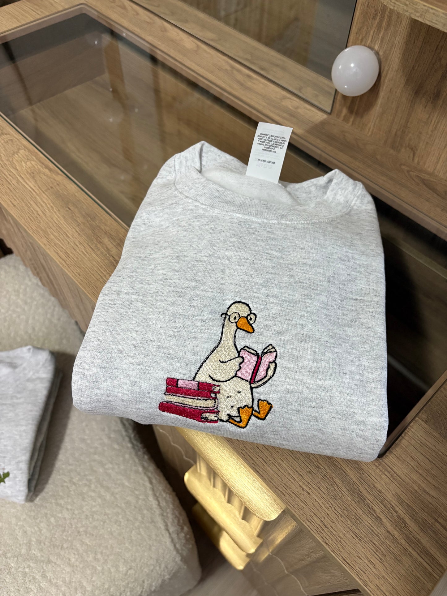 Bookish Goose Embroidered Sweatshirt