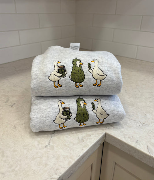 Pickle Goose Embroidered Sweatshirt