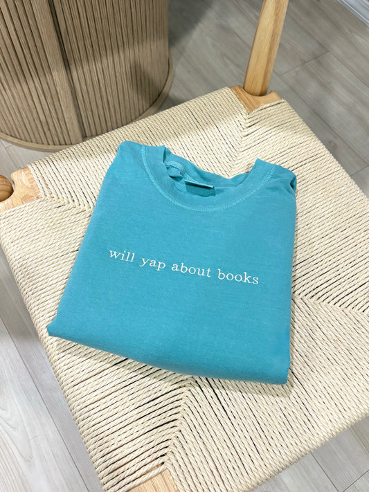 Will Yap About Books Embroidered Tee