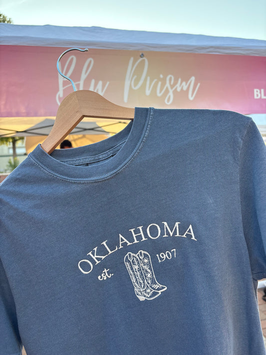 Oklahoma Boots Embroidered Tee