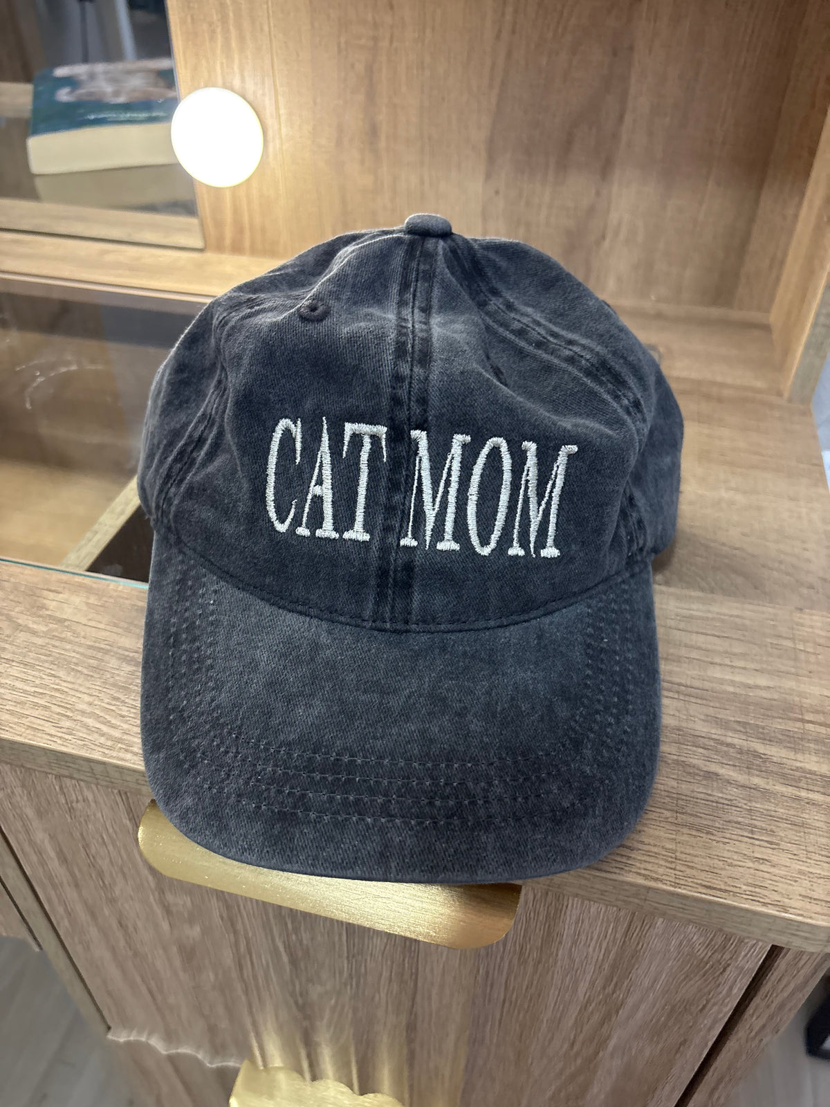 Cat Mom Hat, Cat Mom Gifts  Adjustable Size Baseball Cap Black Embroidered Women main image 4