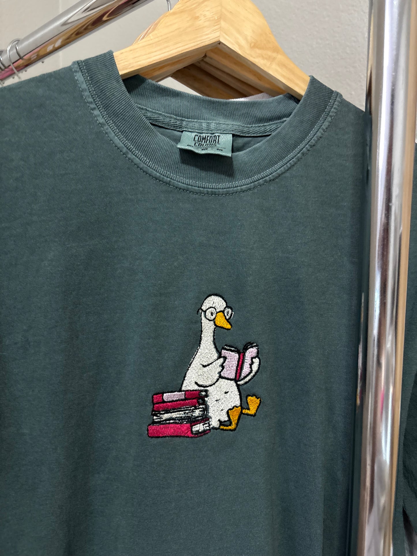 Bookish Goose Embroidered Tee