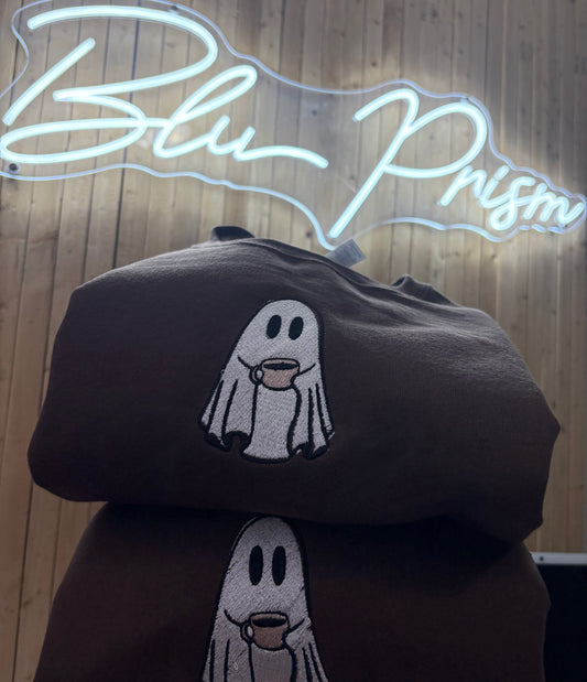 Coffee Ghost Embroidered Sweatshirt