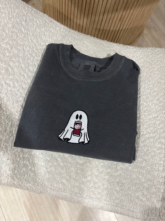 Spooky Ghost Dp Embroidered Tee