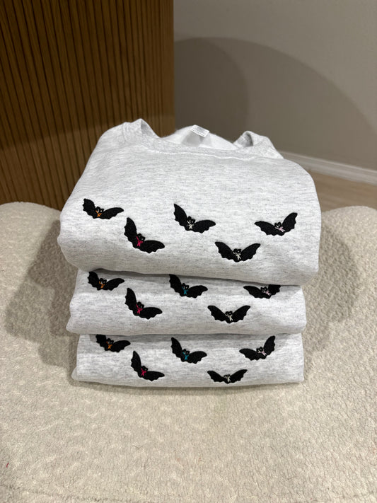 Coquette Bat Embroidered Sweatshirt