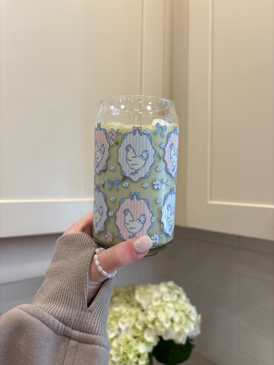 Pastel Chicken Glass