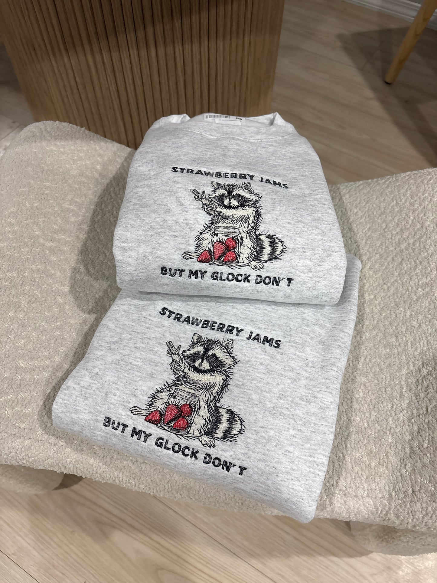 Strawberry Jams But My Glock Don’t Embroidered Sweatshirt