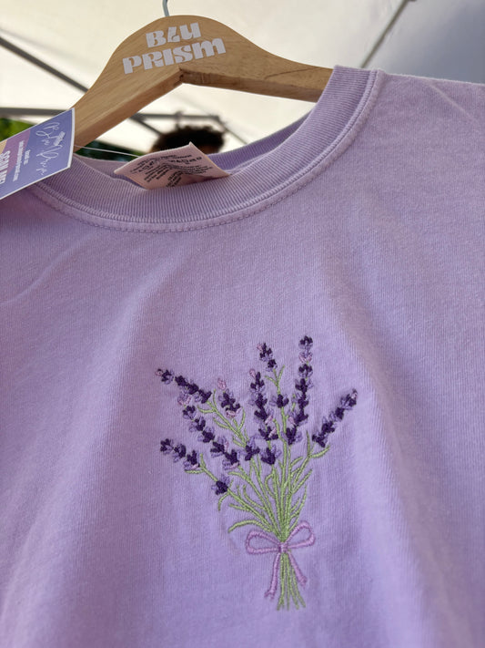 Lavender Embroidered Tee