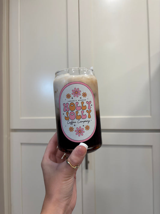 Holly Jolly Coffee Company Glass