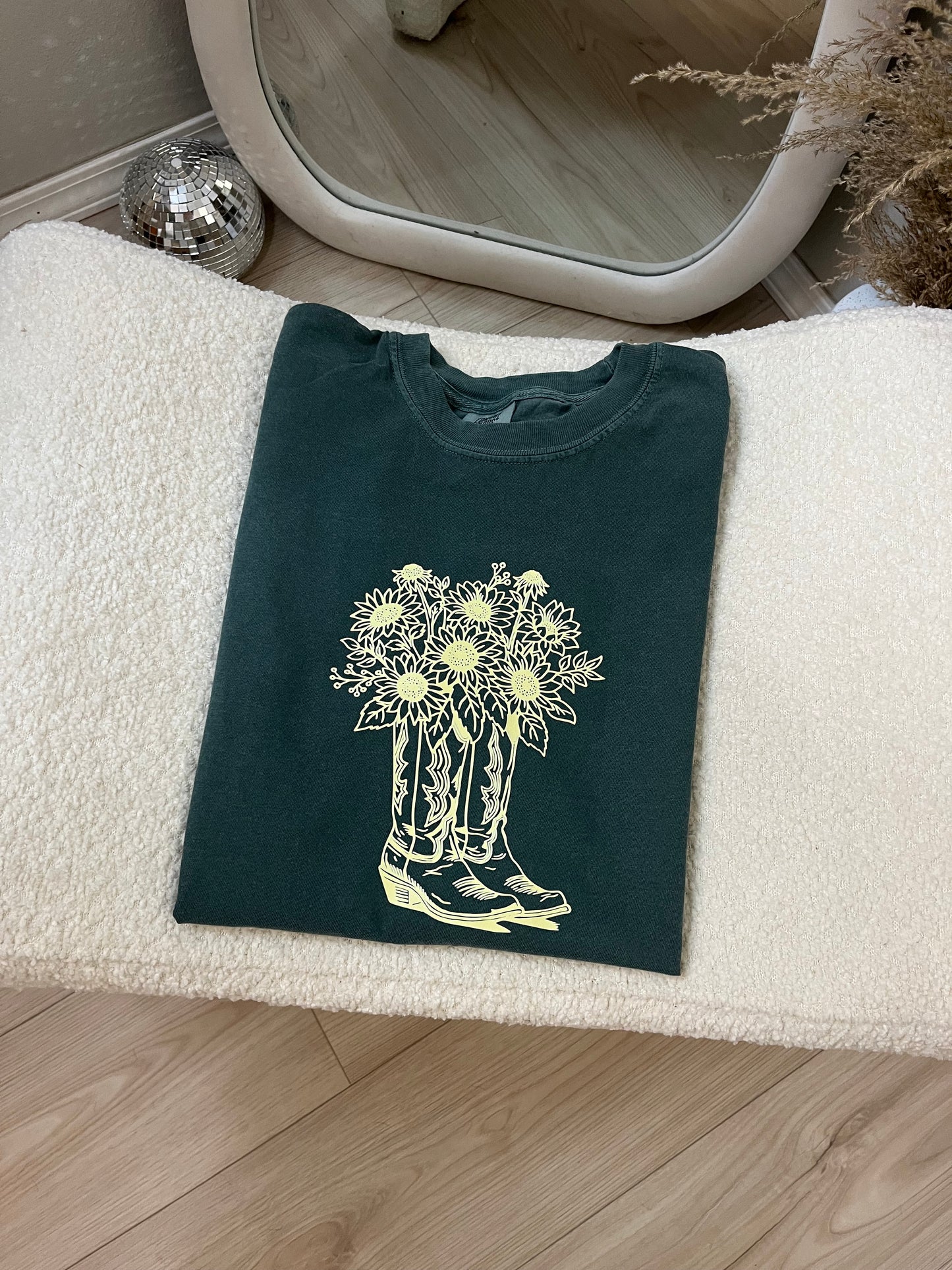 Sunflower Cowboy Boots Tee