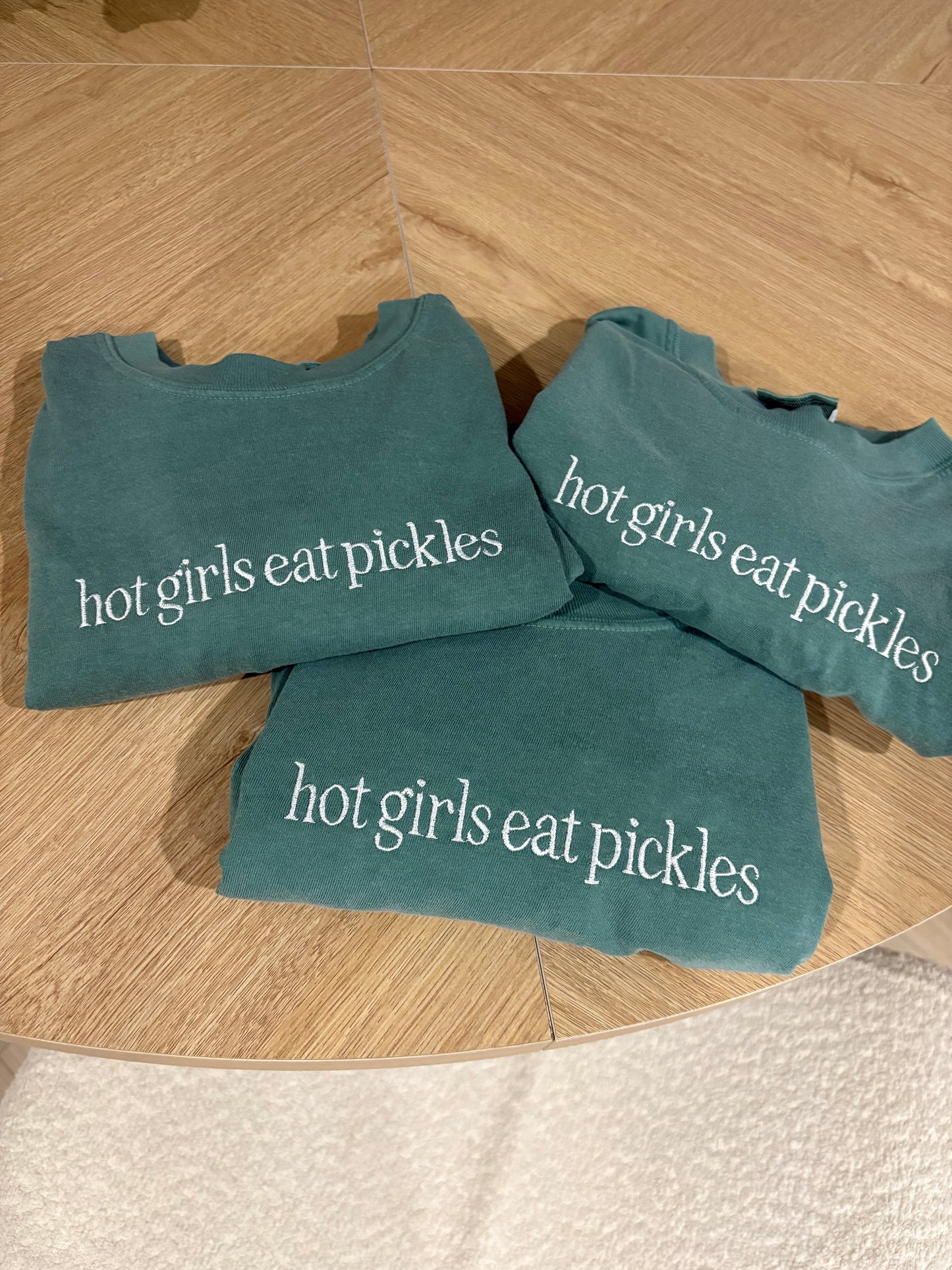 Hot Girls Eat Pickles Embroidered Tee