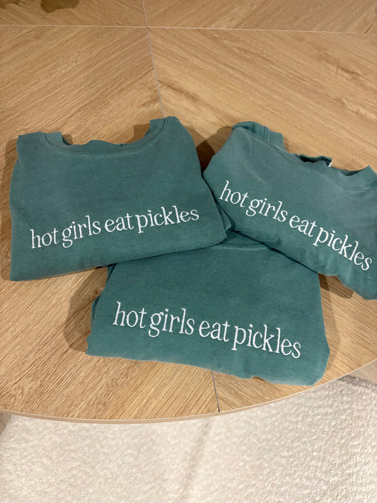 Hot Girls Eat Pickles Embroidered Tee